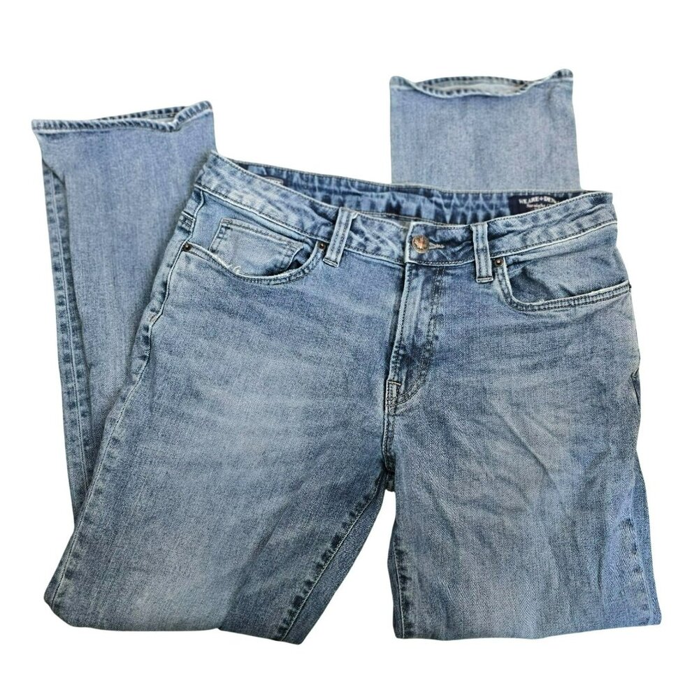 Buffalo David Bitton Jeans Straight Six W33 L30 Mens Light Wash Denim JJ3873